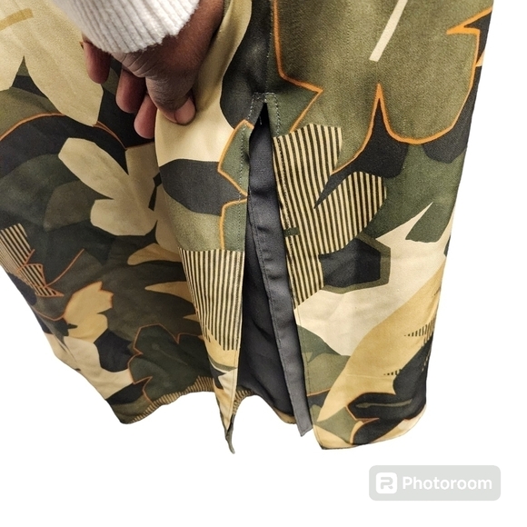 100% Silk Vintage Rena Rowan Green Botanical Midi Dress Sz. 16 - Picture 4 of 4